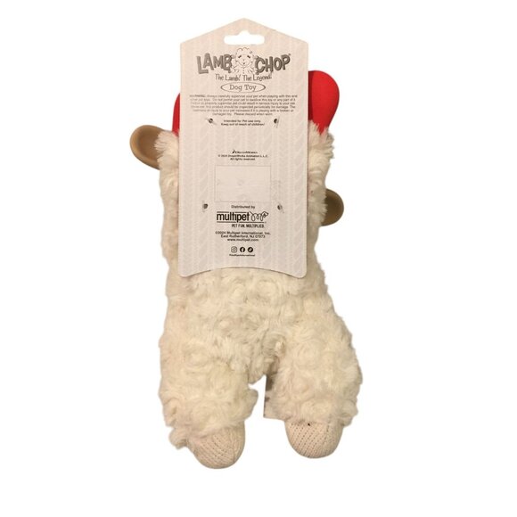 Lamb Chop Holiday Knit Face Soft PlasticEars Front Paws Hat 11" Plush Squeak Dog - Picture 2 of 4
